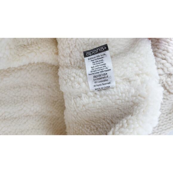 Apana Knit Pom Beanie Hat One Size Cream New Fleece Lined Womens - Picture 5 of 5